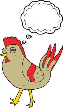 thought bubble cartoon chicken
