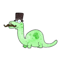 textured cartoon posh dinosaur