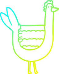 cold gradient line drawing cartoon chicken
