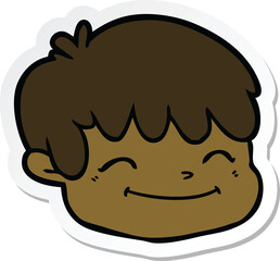 sticker of a cartoon male face