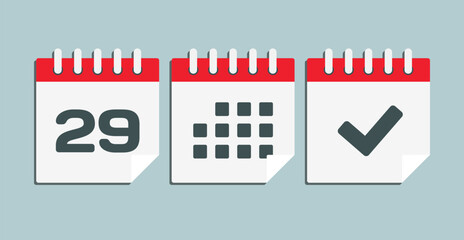 Vector icon page calendar - 29 day, agenda, done