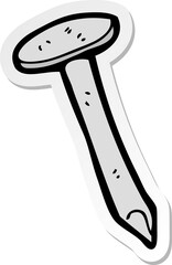 sticker of a cartoon nail