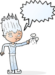 jack frost cartoon with speech bubble