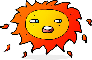 cartoon sad sun