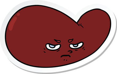 sticker of a cartoon gall bladder
