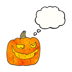 thought bubble textured cartoon halloween pumpkin