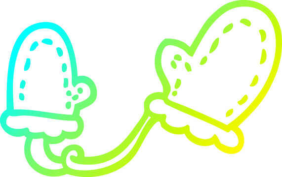 recommend clip art: cold gradient line drawing cartoon mittens