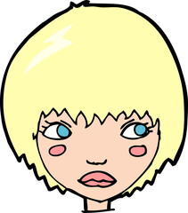 cartoon unhappy girl