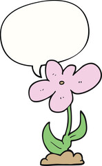 cartoon flower and speech bubble