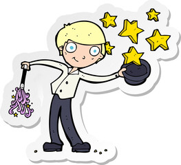 sticker of a cartoon man in bolwer hat