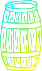cold gradient line drawing cartoon beer barrel