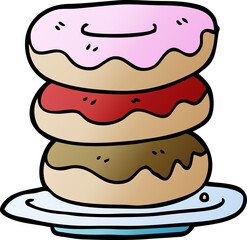 cartoon doodle plate of donuts