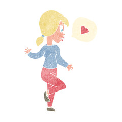 cartoon woman in love