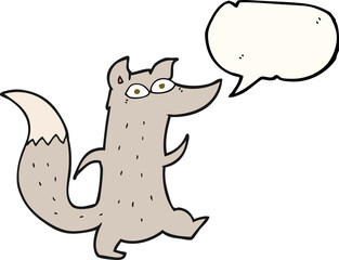 speech bubble cartoon cute wolf