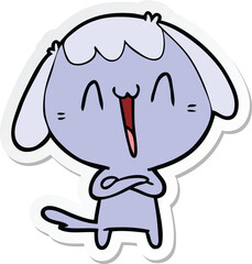 sticker of a cute cartoon dog