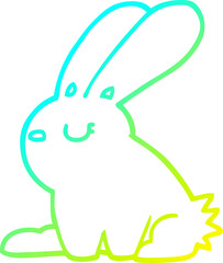 cold gradient line drawing cartoon rabbit