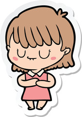 Obraz premium sticker of a cartoon woman