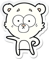 Obraz na płótnie Canvas sticker of a surprised polar bear cartoon