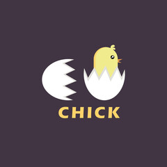 illustration of a chick that has just hatched from its egg