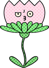 comic book style cartoon flower