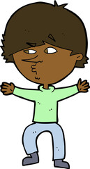 cartoon suspicious man