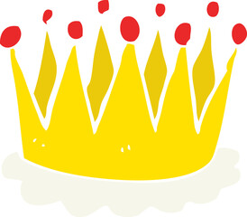 flat color illustration of a cartoon crown