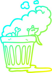cold gradient line drawing cartoon smelly garbage can
