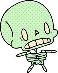 cartoon kawaii cute dead skeleton