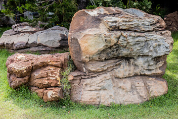 Fototapeta premium Beautiful Larg stones for decorating the lawn garden.