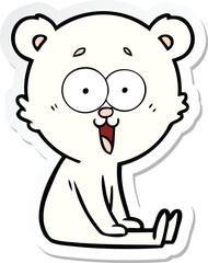 Obraz premium sticker of a laughing teddy bear cartoon