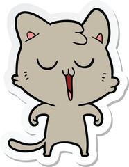 sticker of a cartoon cat singing