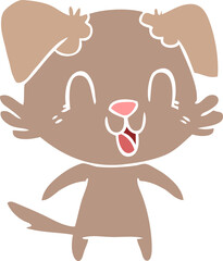 Fototapeta premium laughing flat color style cartoon dog