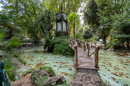 Rome, Italy - September 16, 2021: Villa Borghese inner area
