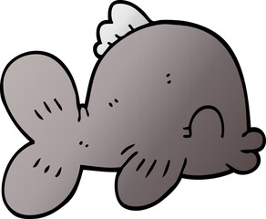 funny cartoon doodle fish
