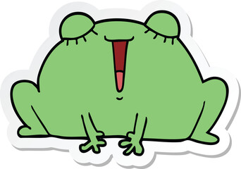 sticker of a cute cartoon frog