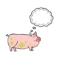 thought bubble cartoon muddy pig