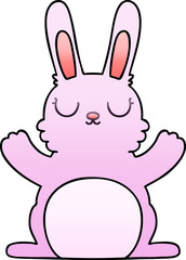 quirky gradient shaded cartoon rabbit