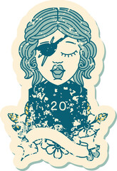 human rogue with natural 20 dice roll illustration