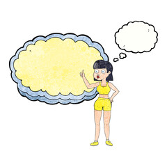 thought bubble textured cartoon gym woman