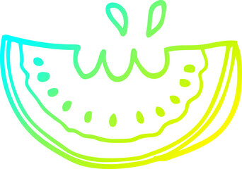 cold gradient line drawing cartoon watermelon