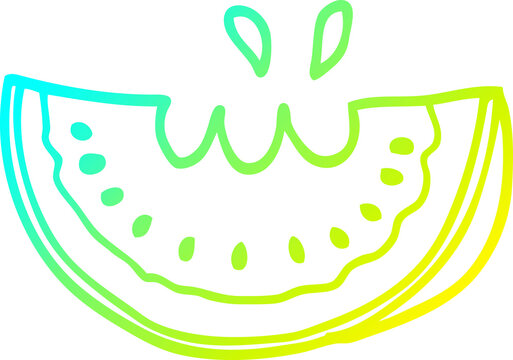recommend clip art: cold gradient line drawing cartoon watermelon