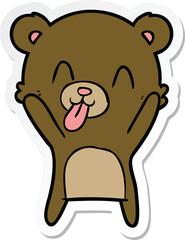 sticker of a rude cartoon bear