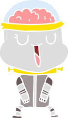 happy flat color style cartoon robot