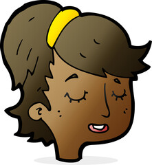 cartoon pretty female face