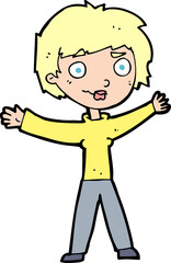 cartoon woman waving arms