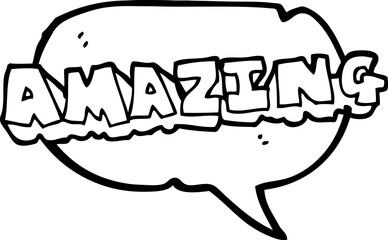 speech bubble cartoon amazing word
