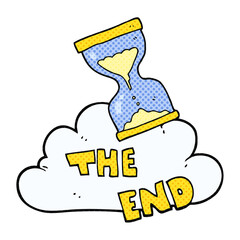 cartoon sand timer hourglass the end symbol