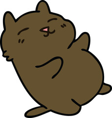 quirky hand drawn cartoon cat
