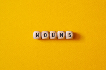 Nouns - word concept on cubes