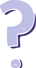 flat color style cartoon question mark